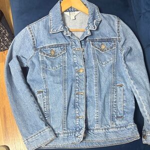 VENUS Light Blue Jean Jacket with Stud Accents